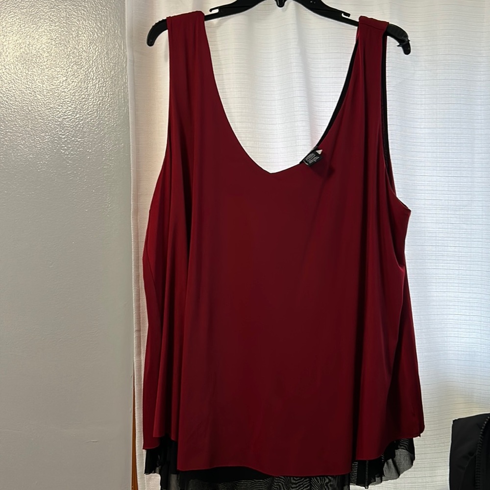 Red & Black tank top blouse